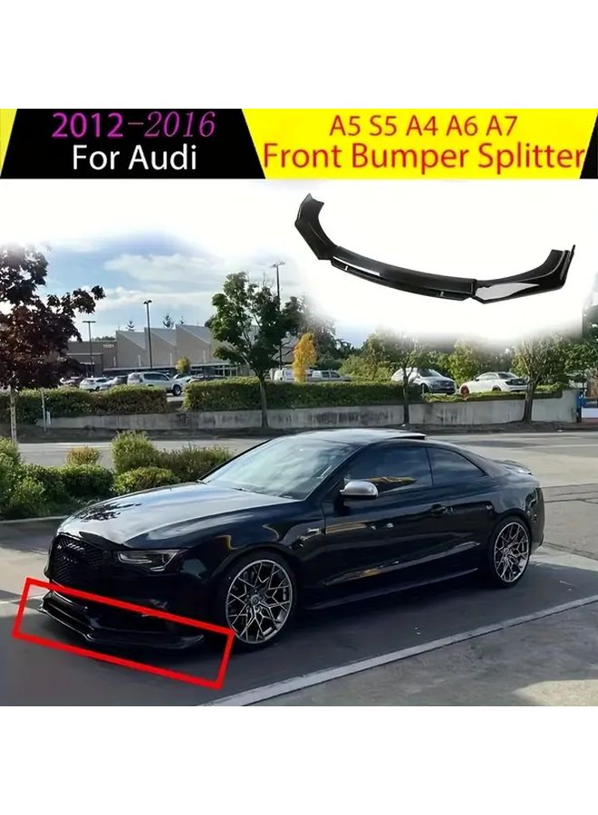 Audi A5 S5 A4 A6 A7 Lower Vane Spoiler Body Kit Bright Black 2012 2016 - Image 1